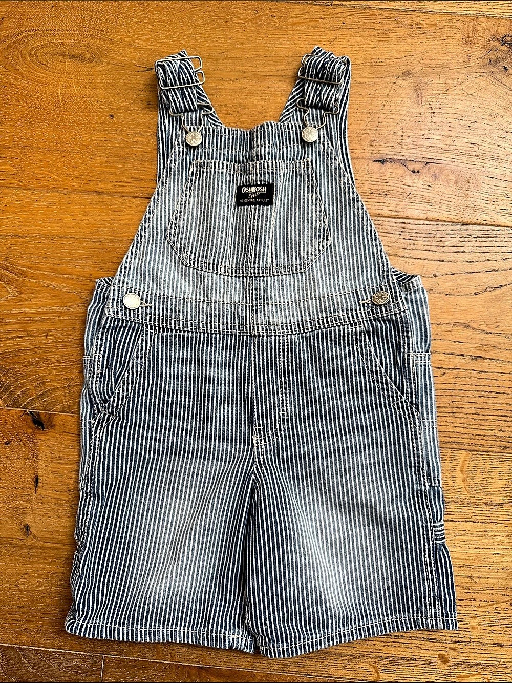 OshKosh B'Gosh Vintage Hickory Stripe Denim Shortalls